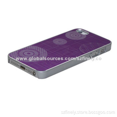 PC case for iPhone 5/5S, plating aluminum sheet, laser carve pattern, various colors available